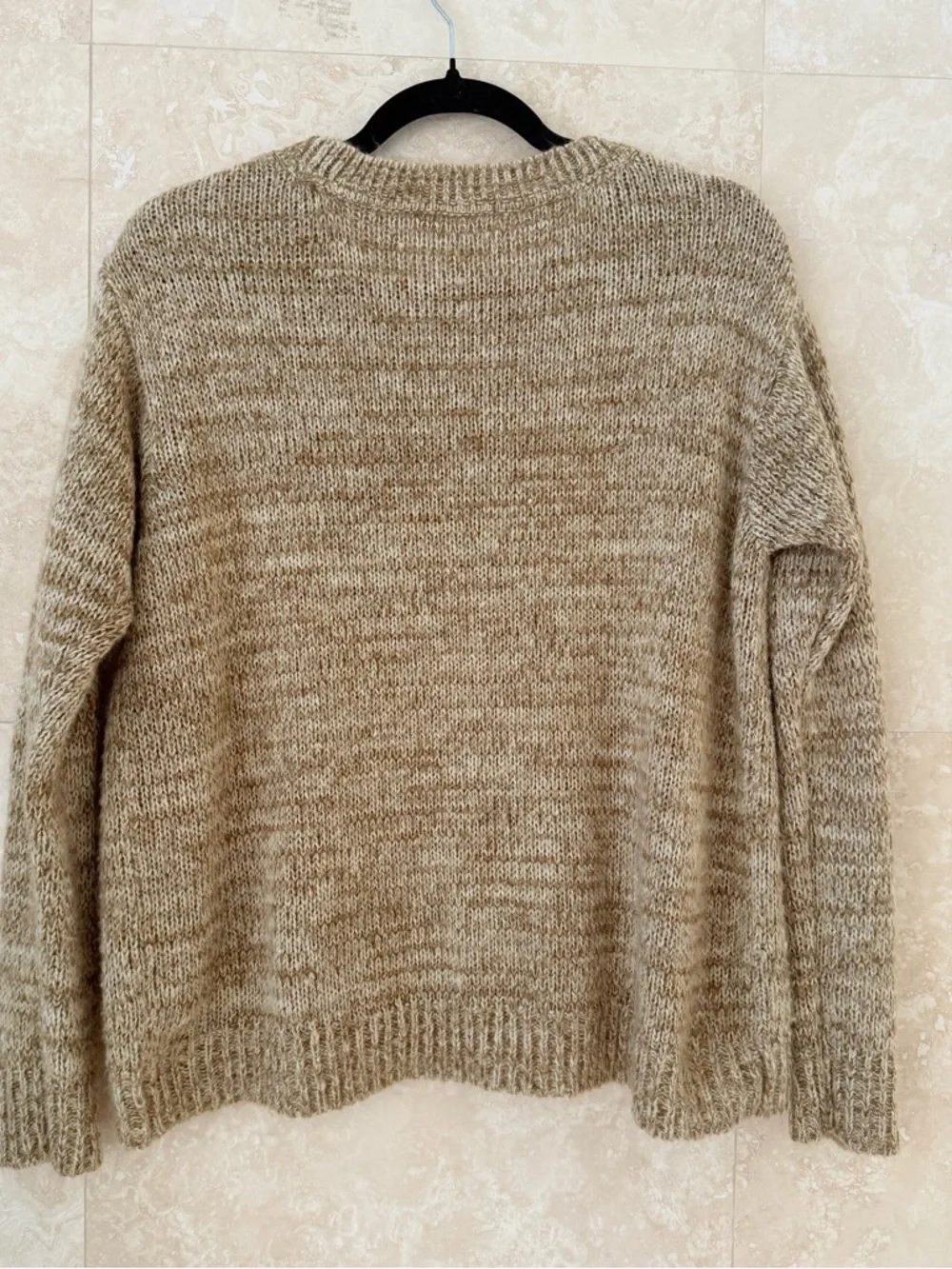 Rewind Beige French Bulldog Knit Sweater Crew Neck Graphic XL
